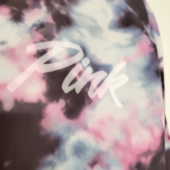 PINK Victoria's Secret Snap Front Coach Jacket Watercolor TieDye Women's Size S - Picture 10 of 16